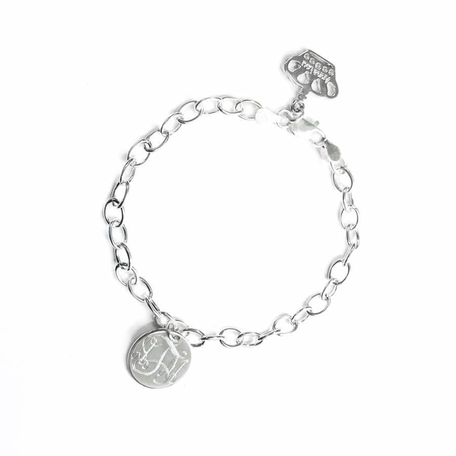 personalised monogram charm bracelet by anna lou of london ...