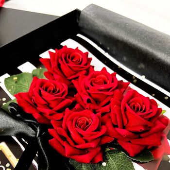 Panache Everlasting Red Rose Bouquet Valentines Card, 2 of 9