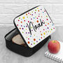 Personalised Kids Fun Polka Dot Insulated Lunch Bag, thumbnail 2 of 12
