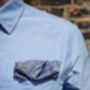 Mens Blue Floral Print Pocket Square, thumbnail 7 of 8