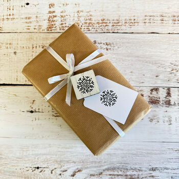 Square White Christmas Snowflake Rubber Stamp Crafting And Scrapbooking, 4 of 4