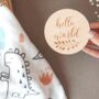 Wooden Baby Announcement Hello World Engraved Sign, thumbnail 9 of 9