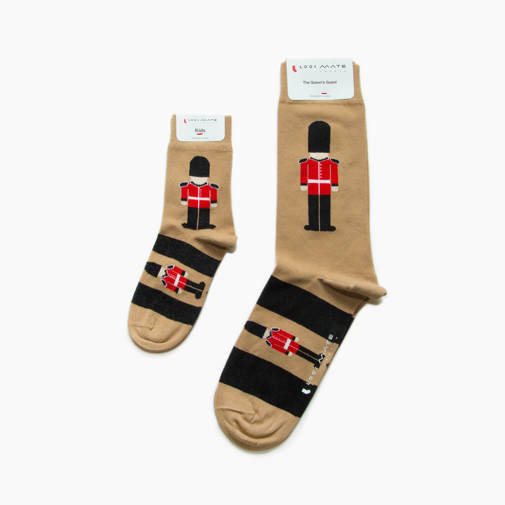 Just Like Dad Queen's Guard Socks By Look Mate London