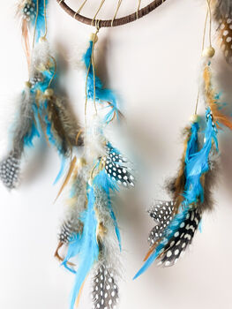Moon/Star Boho Brown Turquoise Dream Catcher, 5 of 6