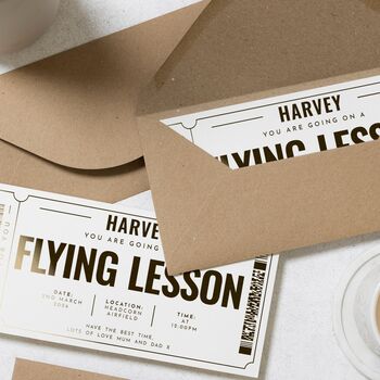 Flying Lesson Gift Voucher Gold Foil Personalised, 8 of 9