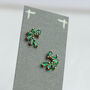 Emerald Pinwheel Stud Earrings, thumbnail 2 of 7