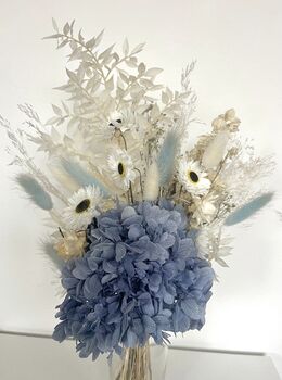 Blue Hydrangea Dried Flower Posy With Jar, 4 of 5