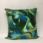 Layers, Velvet Printed Cushion, Turquoise + Green, thumbnail 1 of 8
