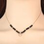 Black Crystal Round Zircon Mangalsutra Necklace, thumbnail 6 of 8