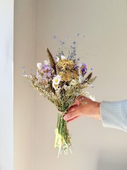 Dried Field Bouquet With Forget Me Not And Statice, 5 of 5