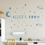 Personalised Space And Stars Wall Sticker For Bedroom, thumbnail 2 of 4