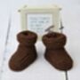 Brown Hand Knitted Booties, thumbnail 2 of 4