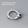 Emerald Green Heart Cz Huggie Hoop In Sterling Silver, thumbnail 7 of 11