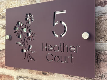 Personalised Bunch Of Flowers Design House Sign Acrylic, 2 of 4