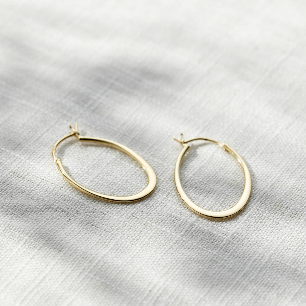 Oval Hoop Earrings By Posh Totty Designs