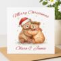 Personalised Bear Couple Christmas Card, thumbnail 1 of 2