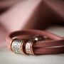 Soft Pink Leather And Silver Medical Alert Bracelet, thumbnail 2 of 10