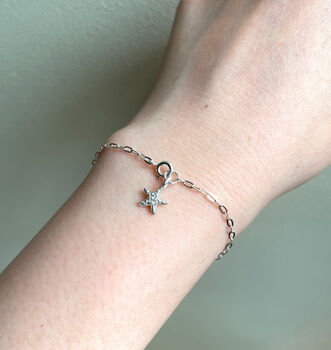 Sterling Silver Mini Starfish Anklet, 6 of 12