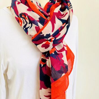Recycled Autumnal Purple Mix Floral Scarf, 2 of 6