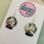 Mystic Ball Glitter Resin Earrings / Fortune Teller Jewellery Small Sparkly Orb Earrings / Celestial Jewellery / Gift For Her Small Sparkly Magical Accessory, thumbnail 3 of 5