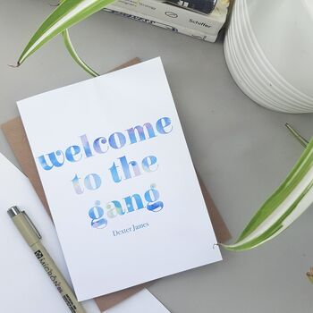Welcome To The Gang | New Baby Boy Card | Personalised, 2 of 2