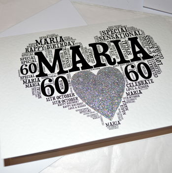 Personalised 60th Birthday Sparkle Card, 10 of 12