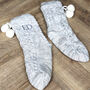 Personalised Grey Pom Pom Slippers, thumbnail 3 of 3