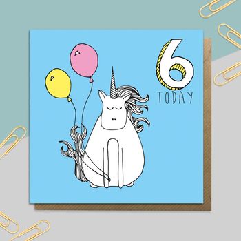 Unicorn Age Card: Ages One To 10, 6 of 10