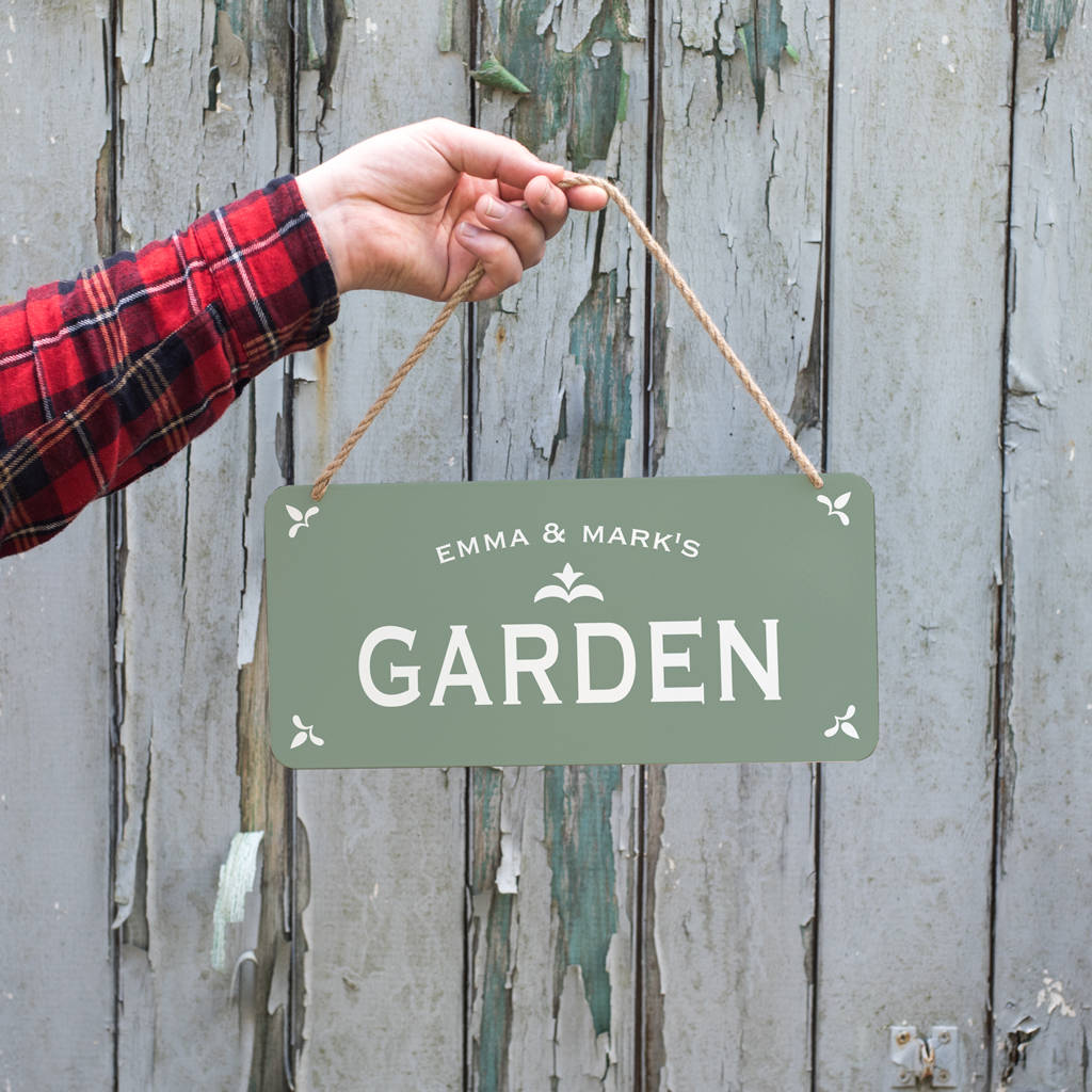 Personalised Hanging Metal Garden Sign By Delightful Living