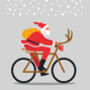 Funny Bike Lovers Christmas Card, Santa On A Bike, thumbnail 2 of 7