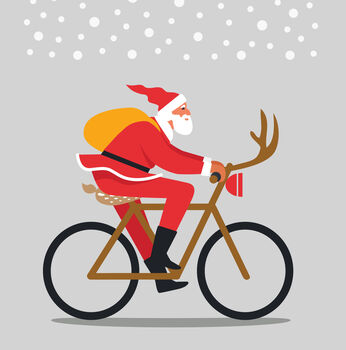 Funny Bike Lovers Christmas Card, Santa On A Bike, 2 of 7