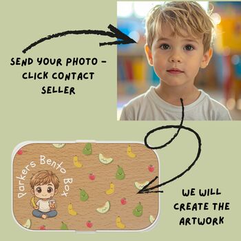 Photo Upload Bento Box, Personalized Bento Lunch Box, Kids Lunchbox, Custom Name Lunch Box, Cute Bento For School, Bento Storage, 9 of 11