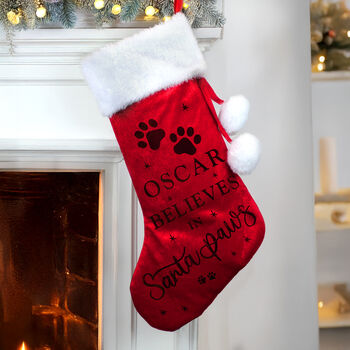 Personalised Santa Paws Dog Christmas Stocking, 3 of 4