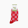 Heart Checkerboard Bamboo Socks In Pink/Red, thumbnail 4 of 4