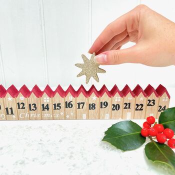 Christmas Wooden Advent Count Down With Star, 2 of 6