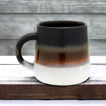 Glazed Black/Brown Ombre Stoneware Mug, 2 of 4