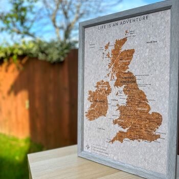 UK Pin Map Travel Gift Cork Board, 5 of 6