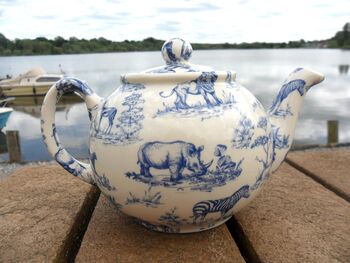 Two Cup Teapot In Blue Safari Design, 7 of 12