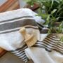 Set Of Two French Grey Grain Sack Stripe Tea Towels, thumbnail 1 of 3