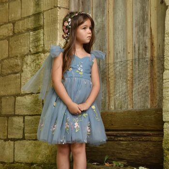 Enchanted Angel Fairy Flower Girl Dress Dusty Blue, 8 of 11