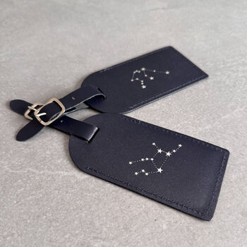 Zodiac Leather Luggage Tag – Personalised Travel Gift, 2 of 7