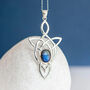 Genuine Labradorite Celtic Knot Necklace In Silver, thumbnail 1 of 9
