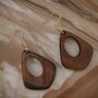 Hollow Rhombus Wooden Dangle Earrings Gift, thumbnail 3 of 3