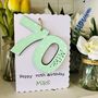 Personalised 70th Birthday Card Wooden Number Gift, thumbnail 2 of 4