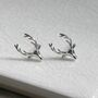 Sterling Silver Stag Stud Earrings, thumbnail 1 of 7