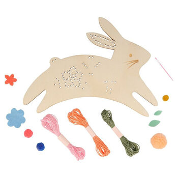 Wooden Bunny Embroidery Easter Kraft Kit, 2 of 4
