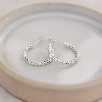 Sterling Silver Twisty Everyday Hoops, 4 of 5