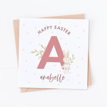Personalised Pink Easter Bunny Card, 3 of 4