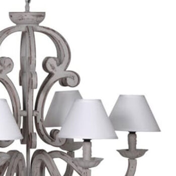 Grey Chandelier With Six Cream Shades, 2 of 2