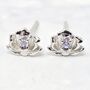 Alexandrite June Rose Sterling Silver Stud Earrings, thumbnail 1 of 5